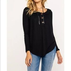 We The Free Black Long Sleeve Top